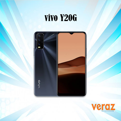 Model: Vivo Y20g Released: 2021, January 19 Weight: 192.3 g (6.77 oz)  SIM: Dual SIM(Nano-SIM,dual stand-by)  Display Size: 6.51 inches, 102.3 cm2 (~81.6% screen-to-body ratio) Resolution: 720x1600 pixels,20:9 ratio(~270 ppi density) OS: Android 10,Funtouch 11 MEMORY Card slot: microSDXC(dedicated slot) Internal: 64GB 4GB RAM, 128GB 6GB RAM Main CAMERA-Triple:13 MP, f/2.2, (wide), PDAF 2 MP, f/2.4, (macro) 2 MP, f/2.4, (depth) Features: LED flash, HDR Video: 1080p@30fps SELFIE CAMERA-Single: 8 MP, f/1.8, (wide) WLAN: Wi-Fi 802.11 a/b/g/n/ac, dual-band, Wi-Fi Direct, hotspot  Bluetooth: 5.0,A2DP,LE Radio: FM radio USB: microUSB 2.0, USB On-The-Go Colors: Purist Blue, Obsidian Black.